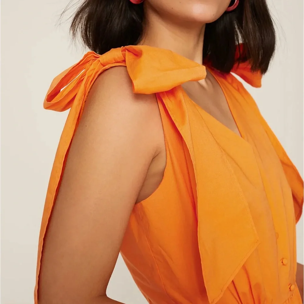 Color Me Courtney Louise Maxi Dress Orange Colorblock Vibrant Tangerine Citrus 8 - Picture 2 of 16